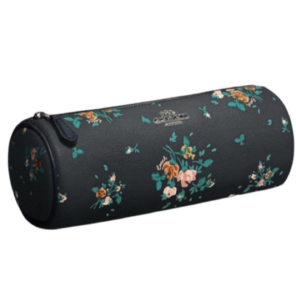 NWOT Coach Navy Floral Makeup Bag - Picture 2 of 9